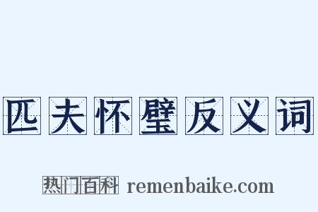 匹夫怀璧反义词是什么意思的图片